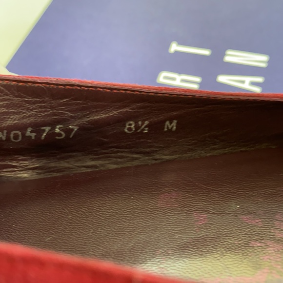 Stuart Weitzman Size 8.5 M Scarlet suede Lotrios Pointy toe leaf flats - Picture 5 of 5